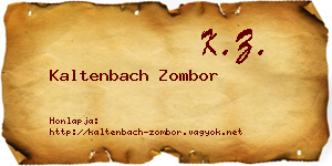 Kaltenbach Zombor névjegykártya